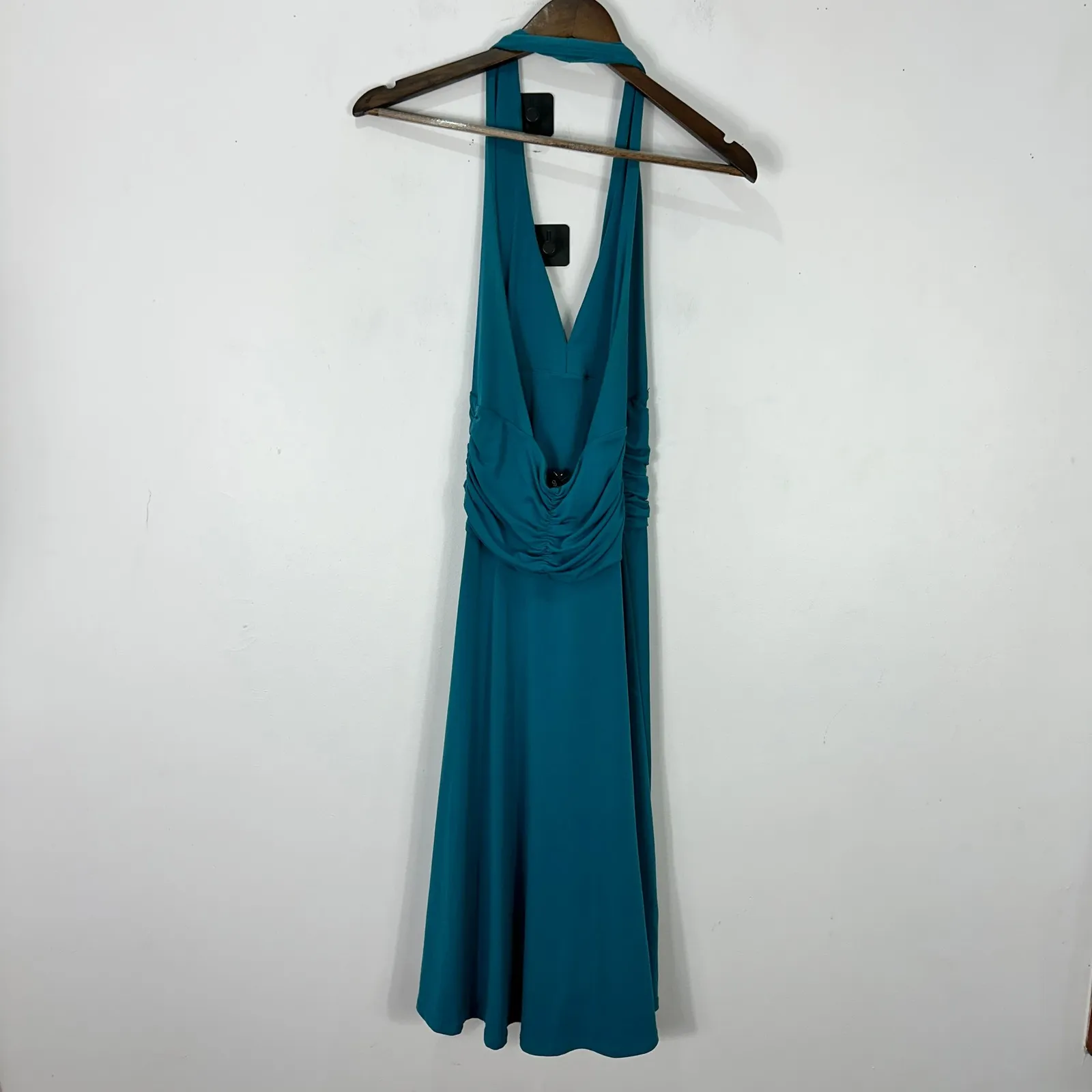 Max And Cleo Babydoll Dress Women Small Blue Halter Y2K Showgirl Bombshell Glam - Image 5