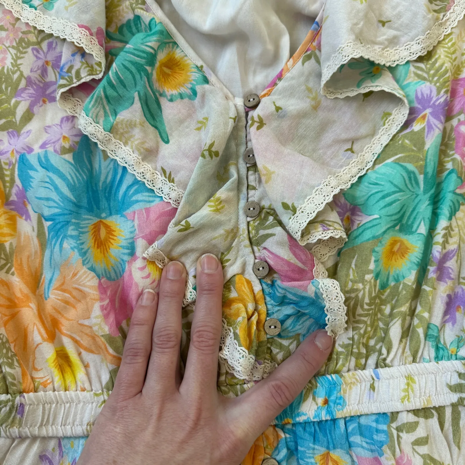 Spell Cream Floral Mini Dress - Image 6