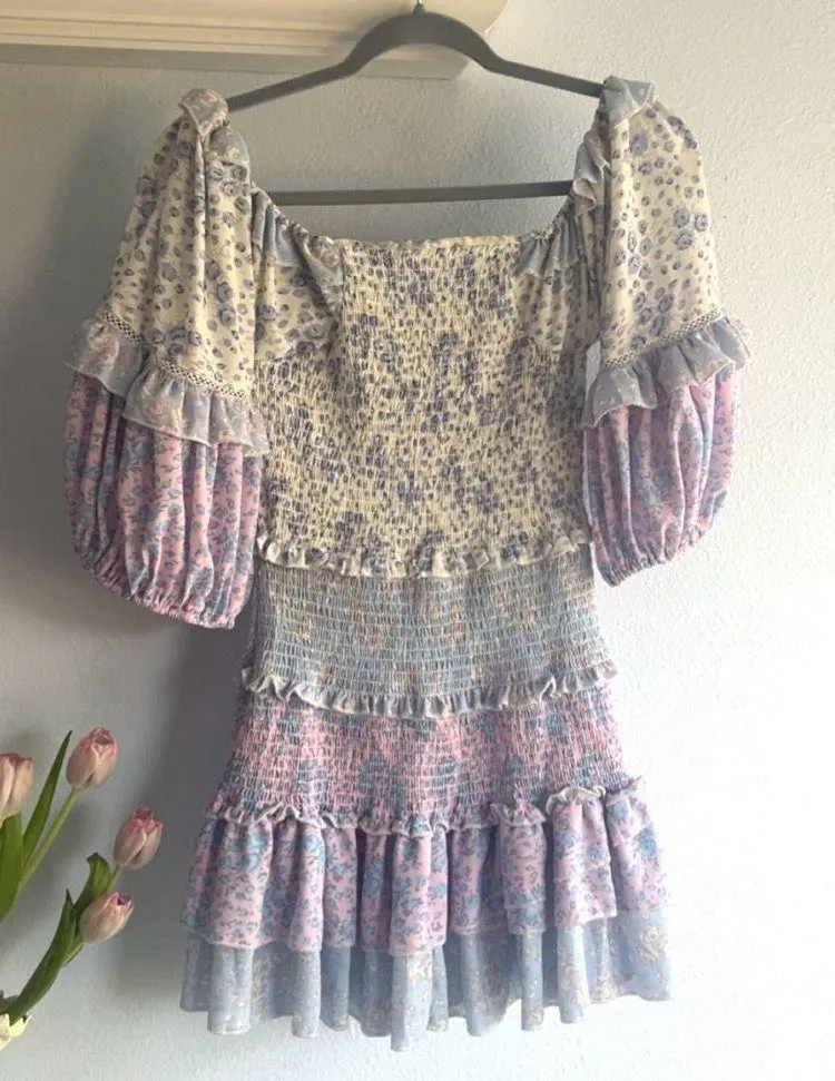 Floral Dress Purple Size XS - Image 4