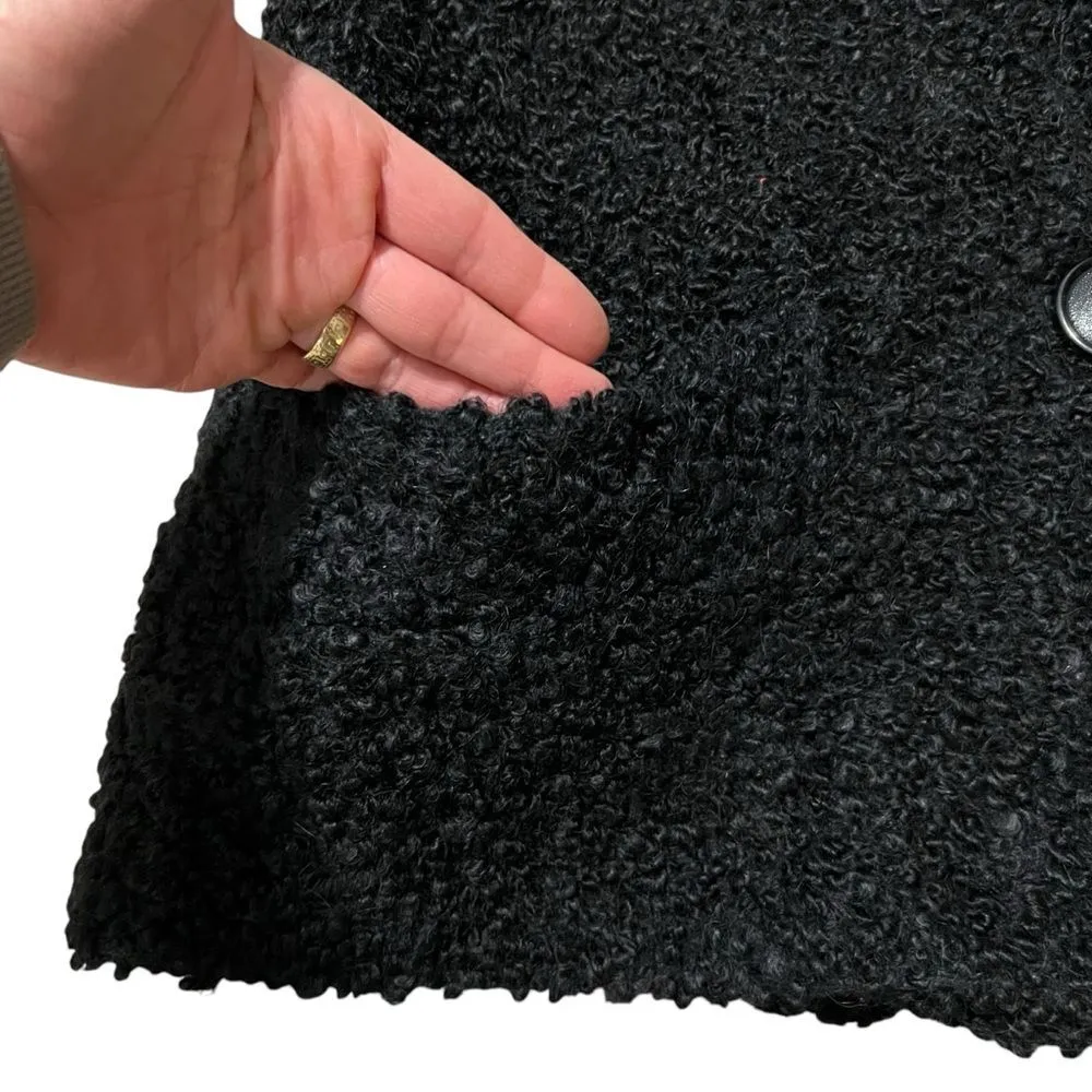 Vintage Faux Persian Lamb Fur Jacket Made in USA Union Label Grandmacore Black - Image 3