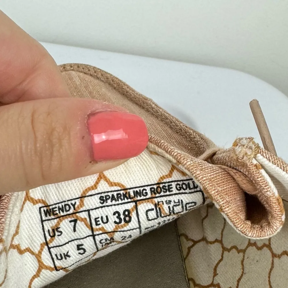 Hey Dude Wendy Sparkling Rose Gold Shoe Sz 7 Womens Loafers - Image 10