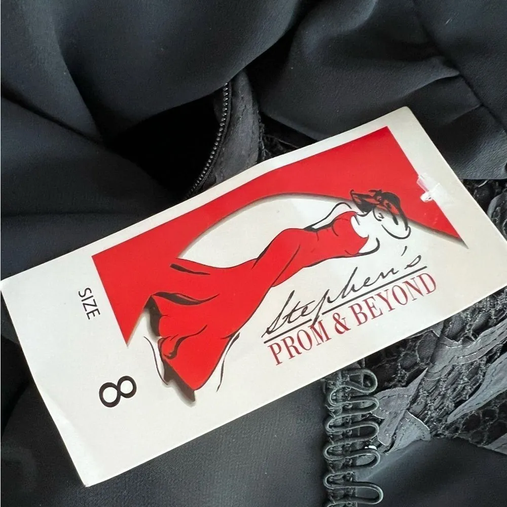 Stephen’s Dress Black Sequin Lace Embroidered Peplum NWT 8 (juniors) / Ladies 4 Size undefined - Image 16