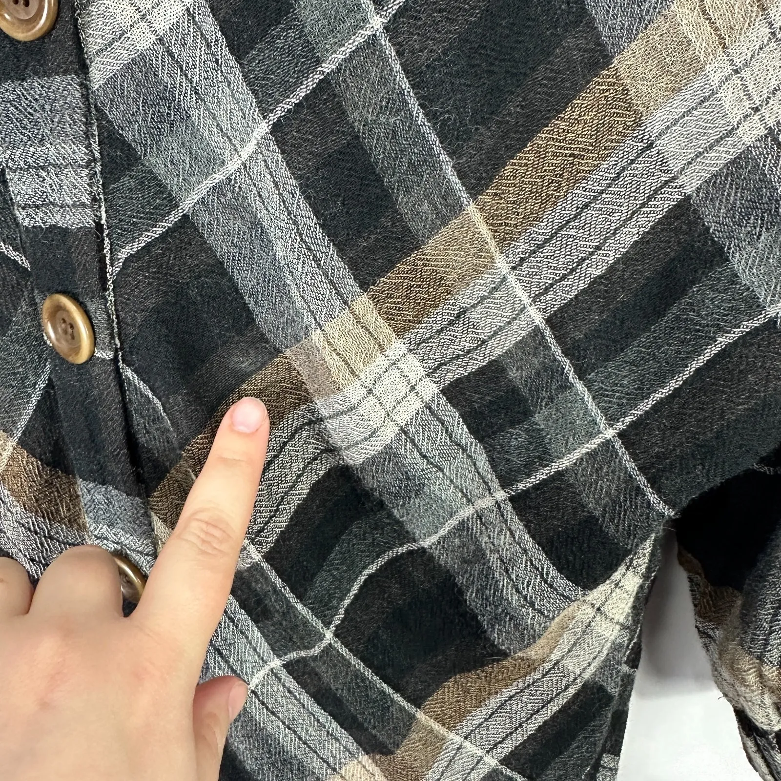 Ali Ro Mini Dress 2 Plaid Wool Blend Button Back Dark Academia Preppy Office - Image 4