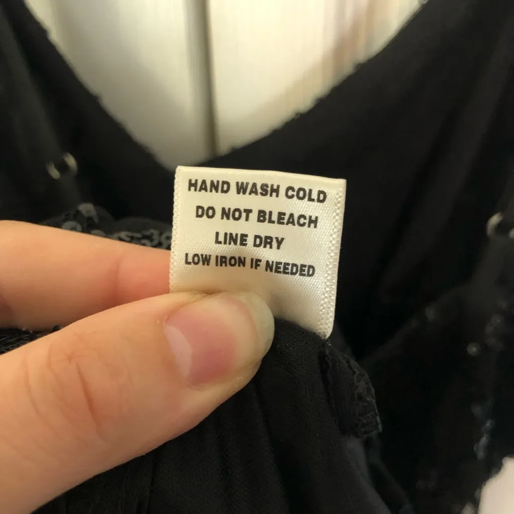 Black Sequin Bodycon V Neck Mini Dress Size M - Image 10