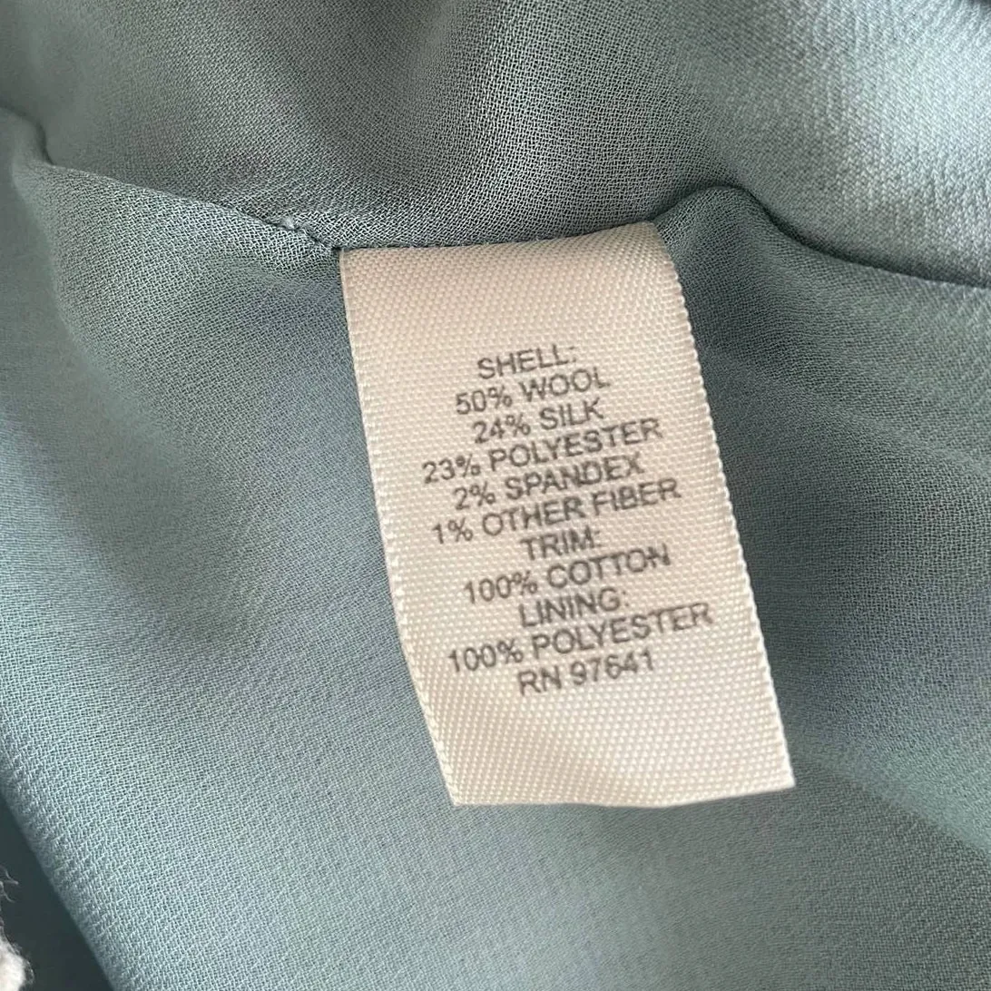 J Jill Women Skirt 4 Taupe Floral Applique Lined‎ Side Zip Artwear Cottagecore Tan - Image 10