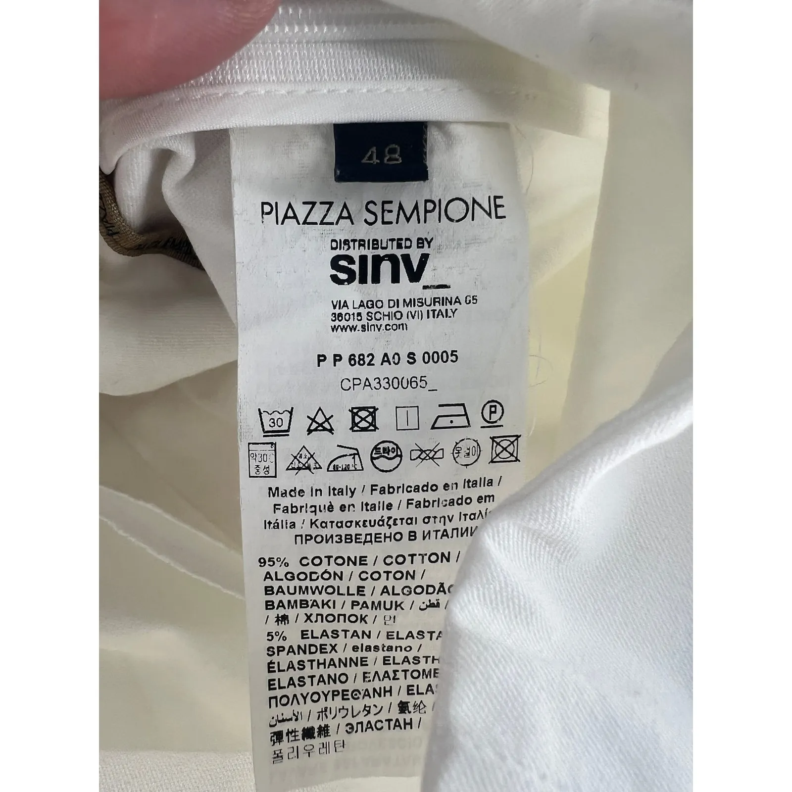 Piazza Sempione Emanuela White Cotton Blend Side-Zip Trousers Made in Italy - Image 10