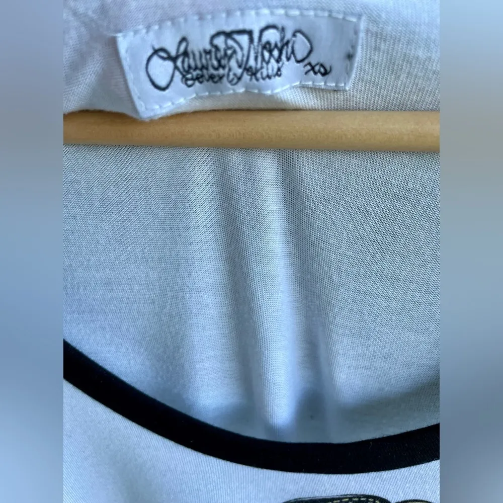 Lauren Moshi Frankie Raglan Baseball Color Gypsy Graphic 3/4 Sleeve Top | NWT - Image 4