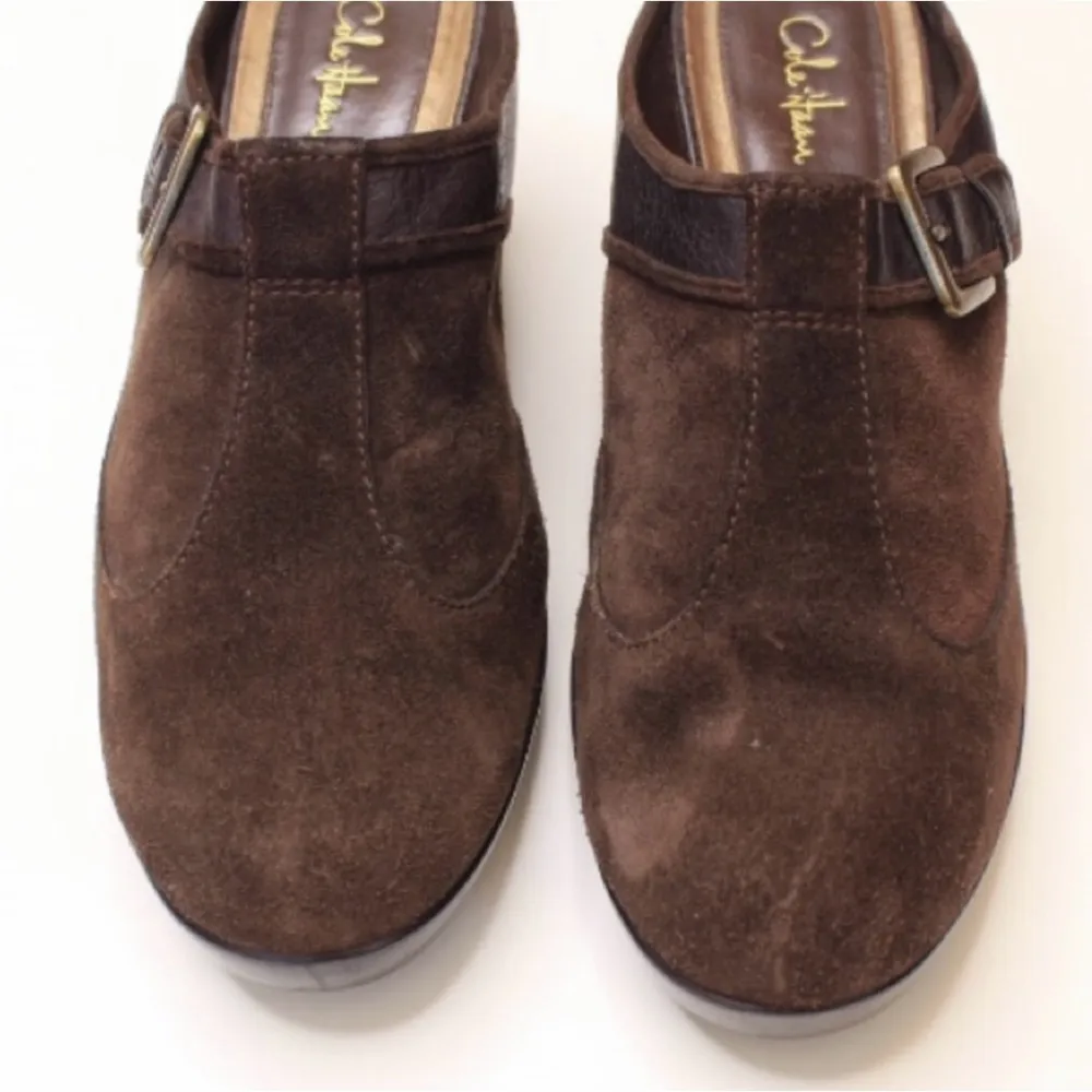 Cole Haan | Nike Air Max Brown Buckle Suede Clogs - Image 3