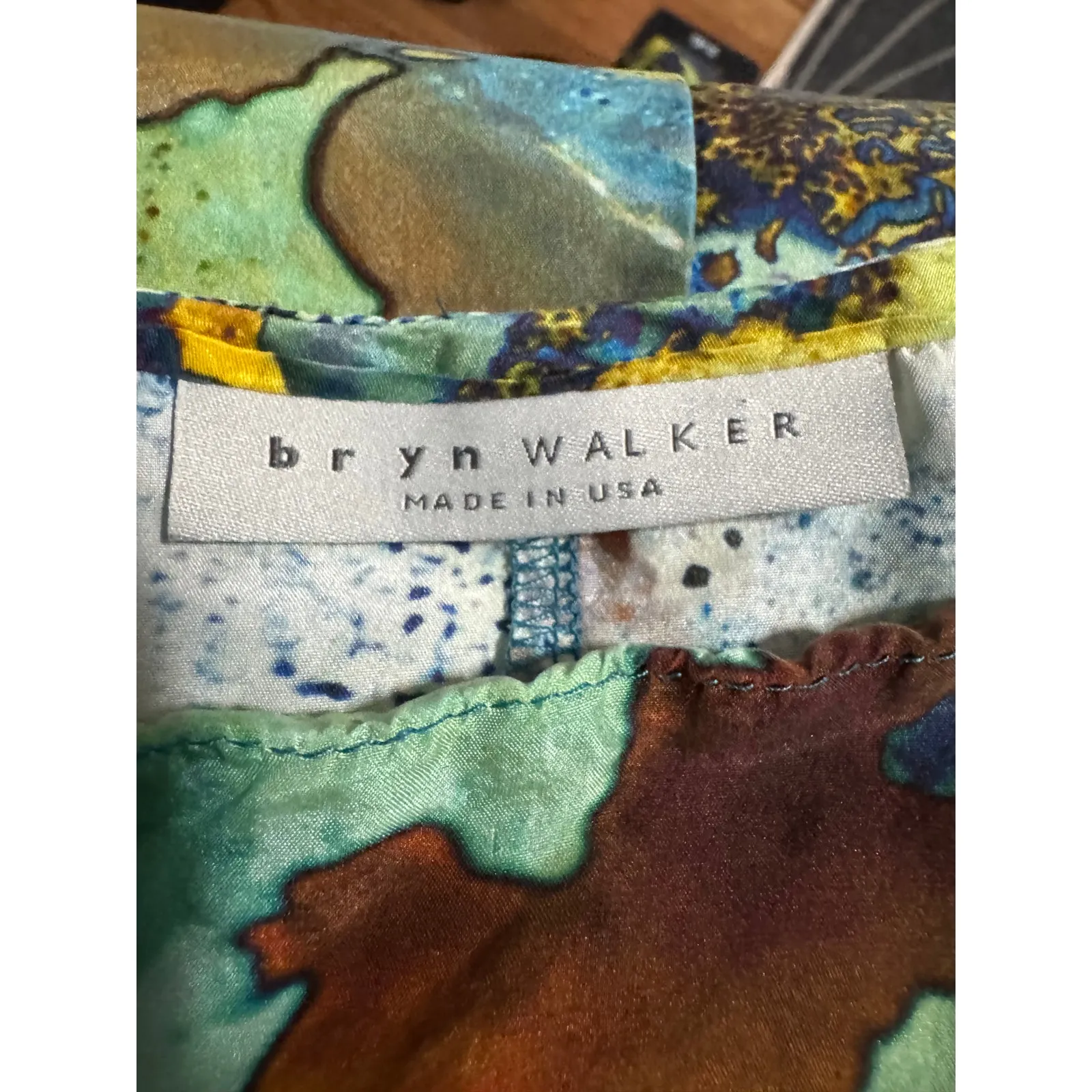 Bryn Walker Silk Maxi Dress | Abstract Painterly Print | Made in USA | Size S - Image 5