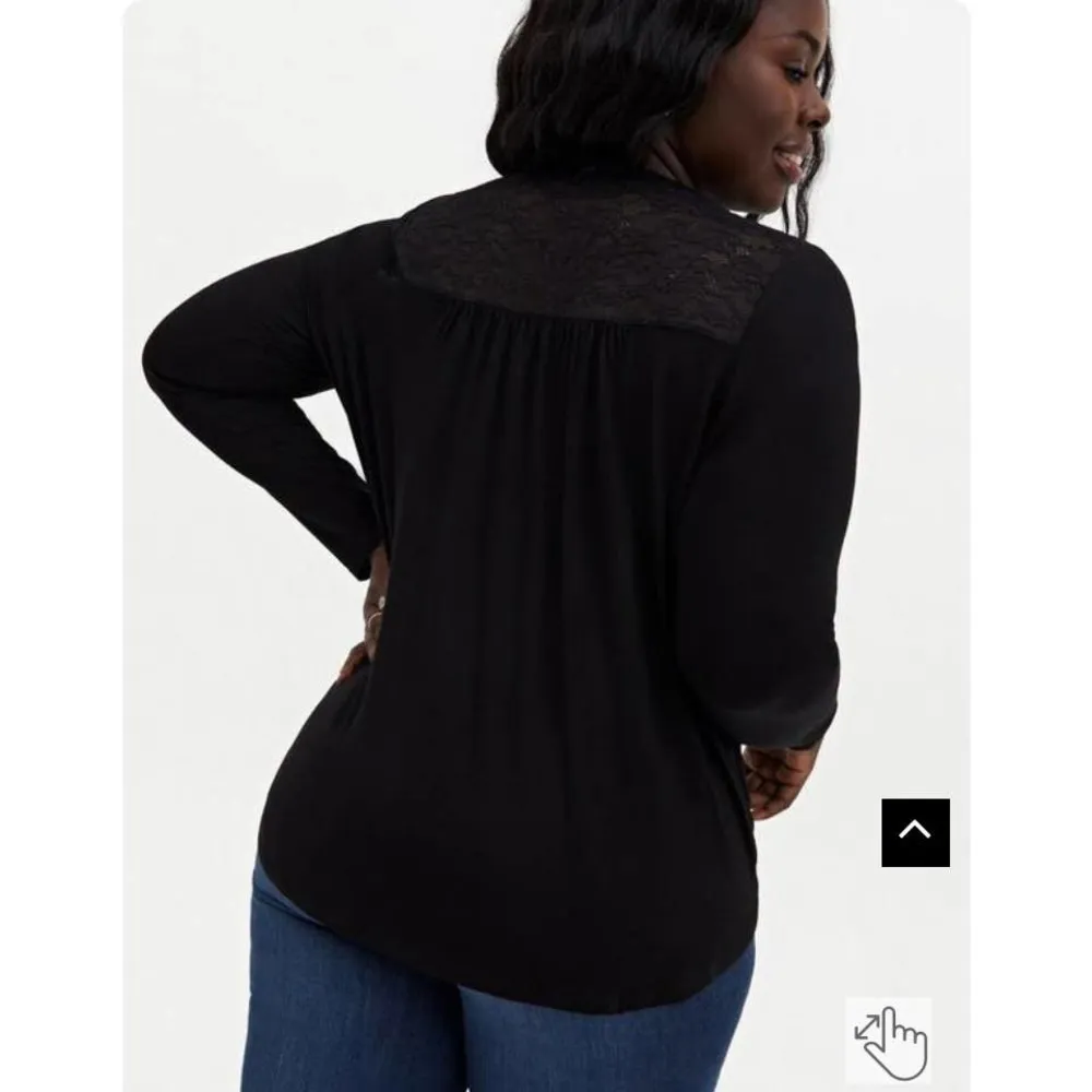 Torrid Knit Rayon Span Surplice Lace Back Long Sleeve Top Size 3X - Image 2