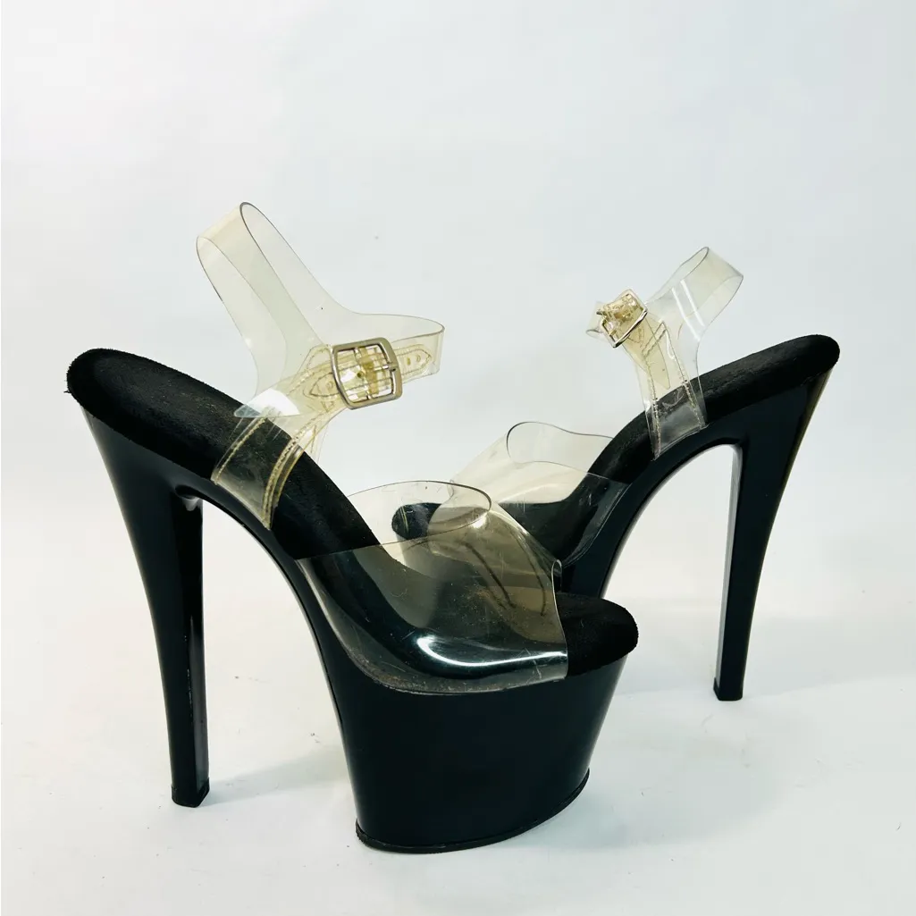 Pleaser Platform 6” Stripper Heels “Aspire” in Clear/Black size 7 Black - Image 2