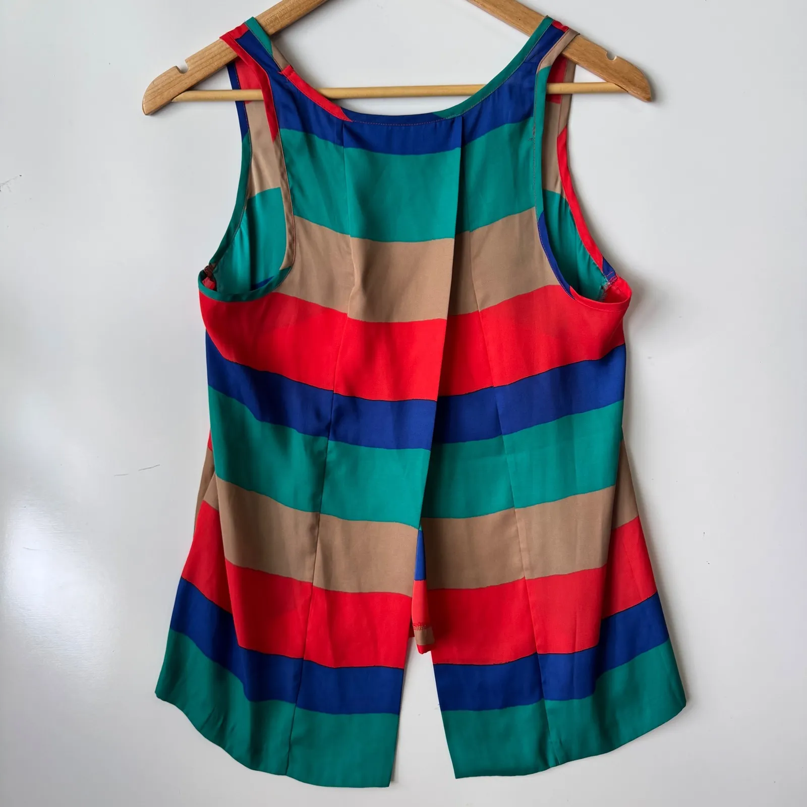 Jack Striped Tank Top Sleeveless Casual Blouse Split‎ Back Colorful S - Image 6