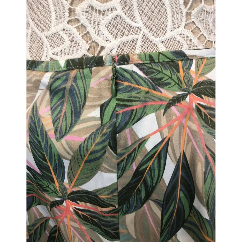NWT Brooks Brothers Tropical Leaf Print Pleated Skirt size 10 - Image 5
