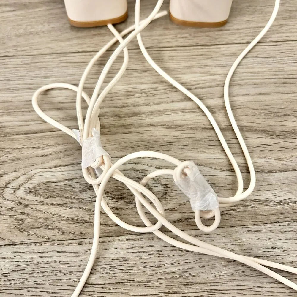 Lulu's Strappy Toe Wrap Low Heeled Sandals Nude Size 7.5 NEW - Image 6