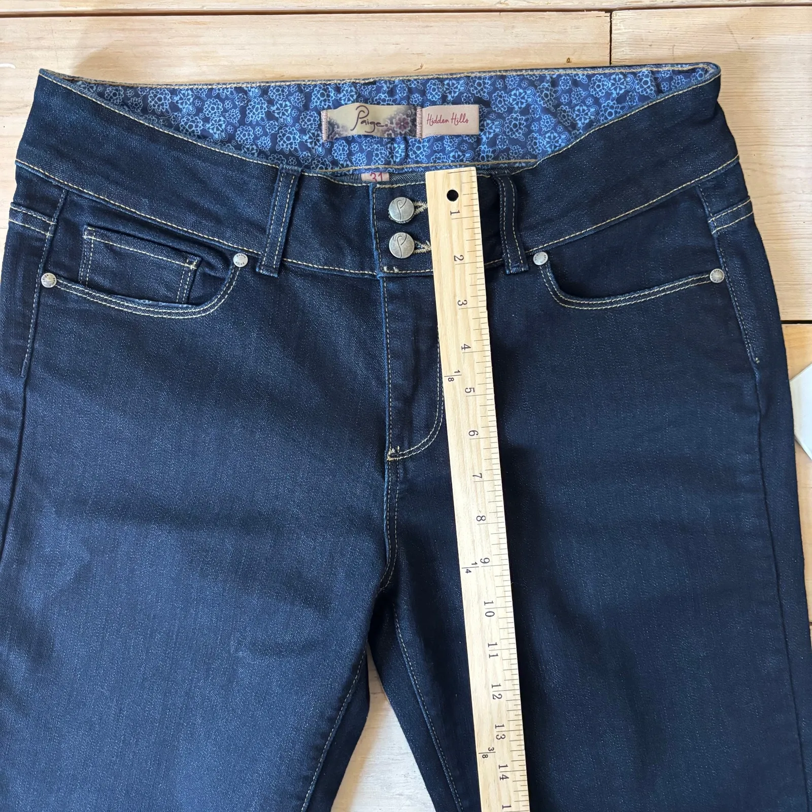 Paige Hidden Hills NWOT Dark Wash Bootcut Jeans Size 31 - Image 9