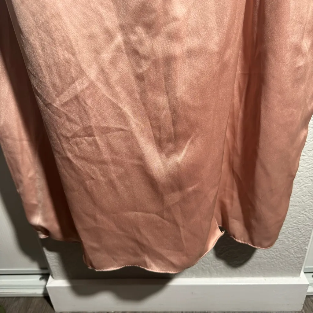 After Six • Gown • Sleeveless Wrap Dress • Satin Maxi • 14R • Light Pink - Image 9