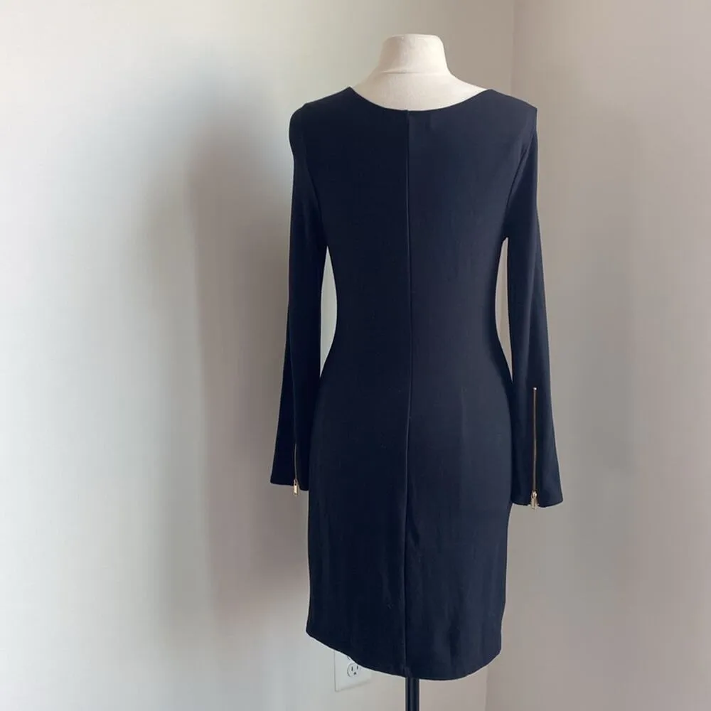 PHILOSOPHY Knit Dress Womens Sz Medium Black Long Sleeve Classic - Image 6