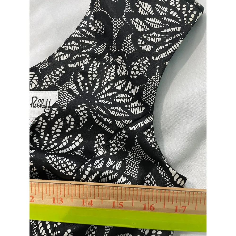 Joseph Ribkoff Black Ivory Lace Print Sheath Scoop Neck Dress Sleeveless Size 8 - Image 10