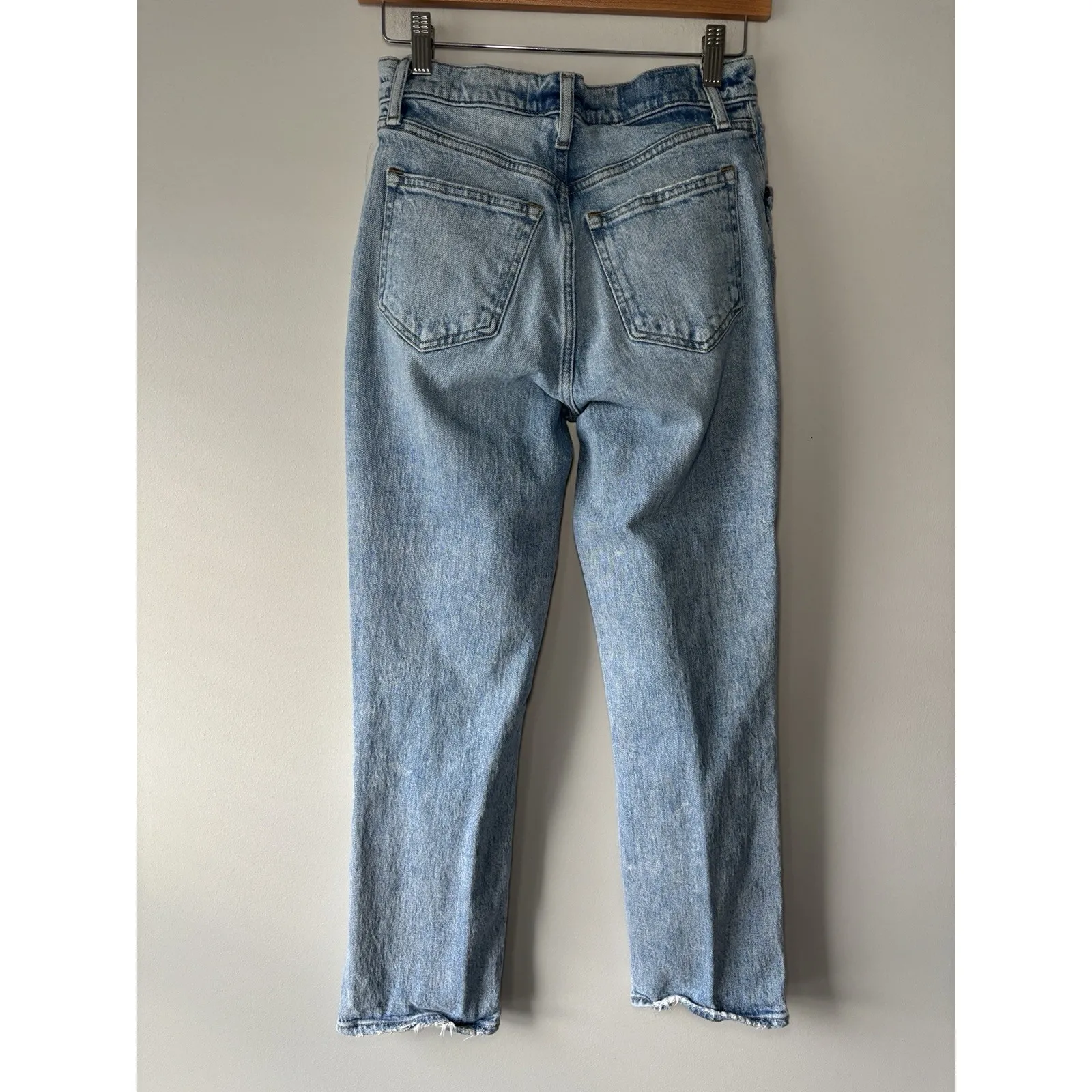 Abercrombie & Fitch 90s Straight Ultra High Rise Distressed Jeans Sz 26/2 SHORT‎ - Image 7