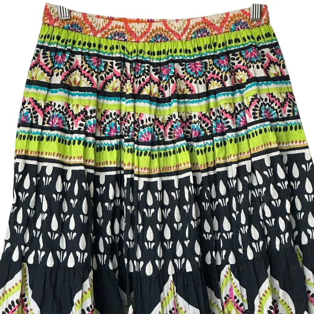 Soft Surroundings boho beaded Colorful Patterned hippy maxi Skirt - Image 8