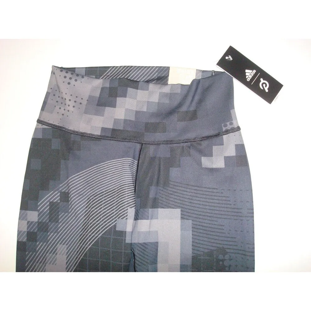 New NWT Peloton Adidas Leggings M HR Womens Black Gray Tight Logo Spinning Yoga - Image 4
