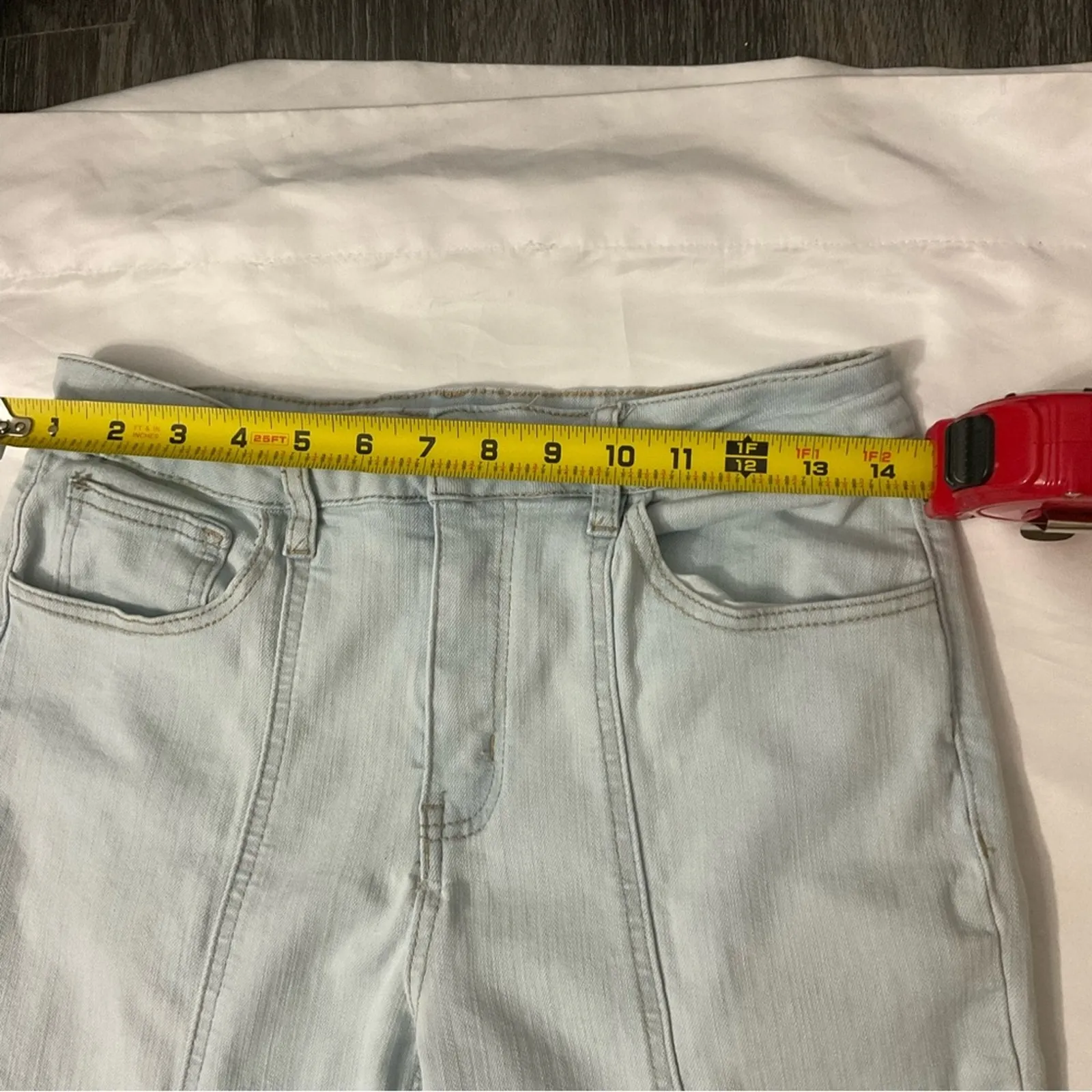 Rue21 Light Wash Blue Bellbottoms Size 7 (Juniors) Flaws 70s Costume Cosplay - Image 5