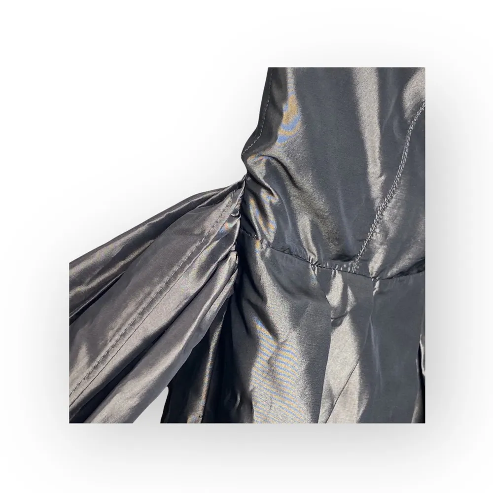 Zara ❃ Strapless Taffeta Bow Puff Bubble Cocktail Party Mini Dress ❃ Metallic - Image 11