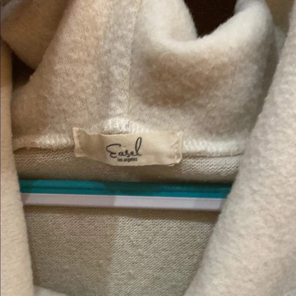 Easel oversized dolman sleeve cowl neck fleece pullover sweater top L - Image 2