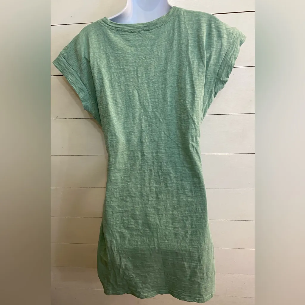 J Crew Women’s Sz Medium Pale Green Short Sleeve Tie-Waist T-Shirt Dress - Image 7