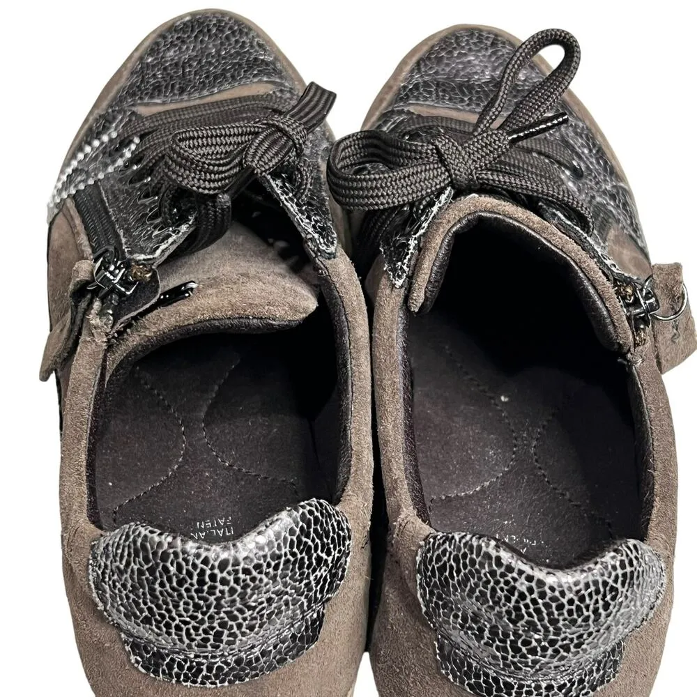 Geox Respira Shoes Womens 7 EUR 37 Brown Metallic Zip Comfort Casual Sneakers - Image 7