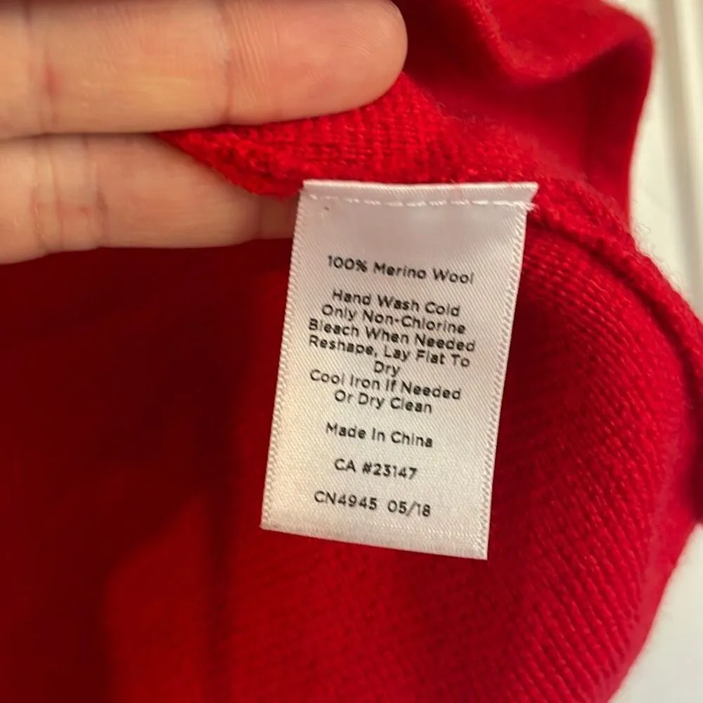 Talbots 100% merino wool red sweater blazer size small petite - Image 6