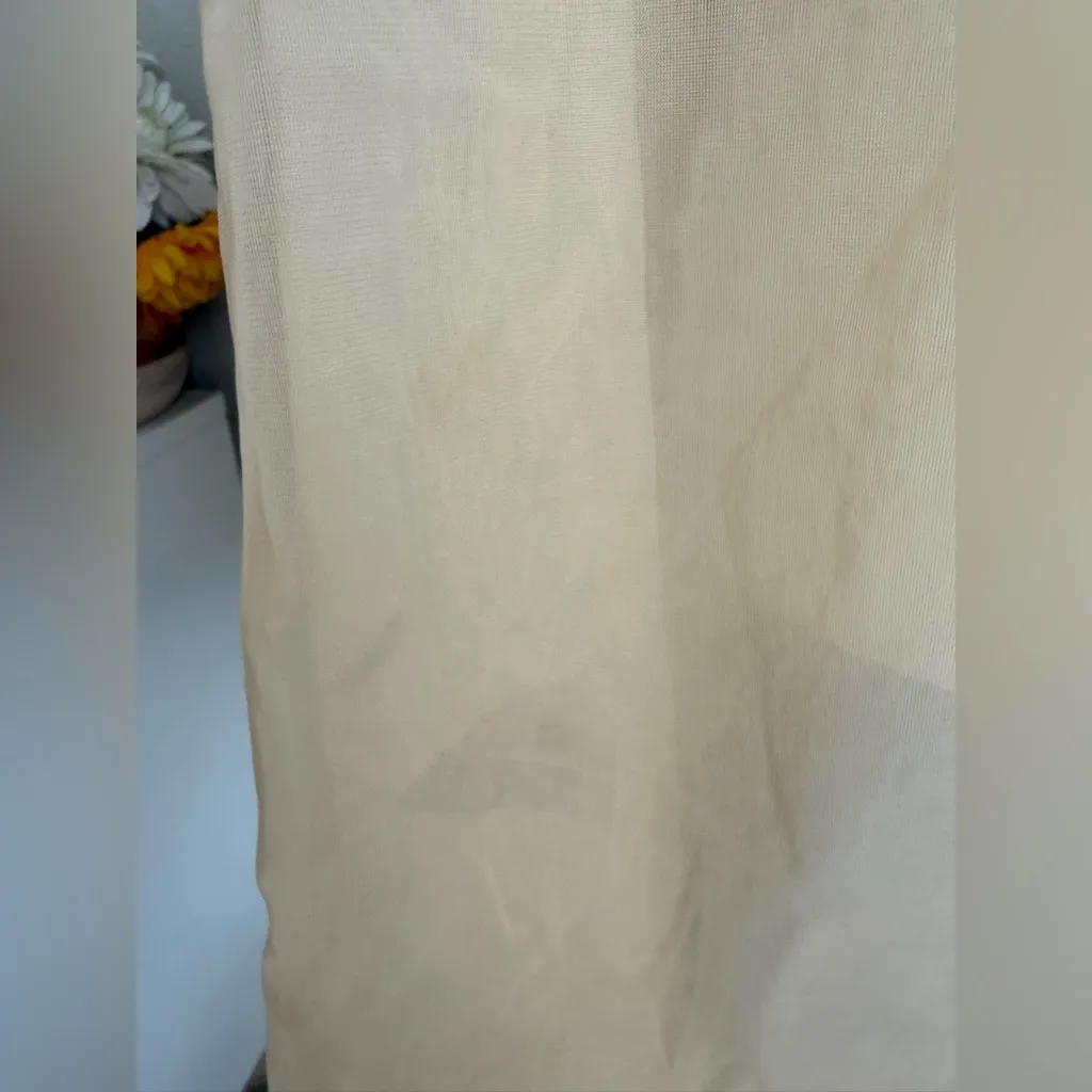 Vintage Chiffon Sheer Robe Cap Sleeve Tan - Image 5