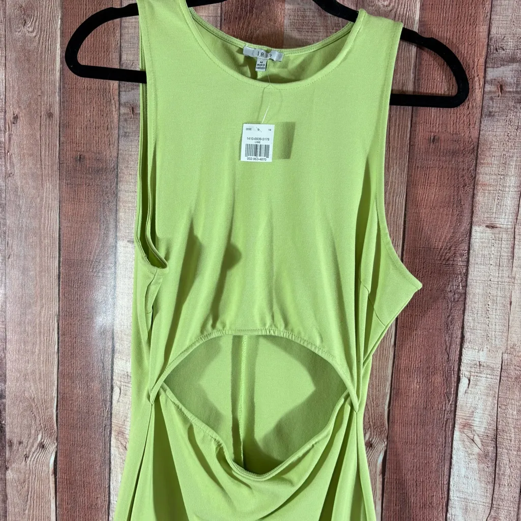 Iris‎ Lime Green Cutout Dress Size Medium - Image 3