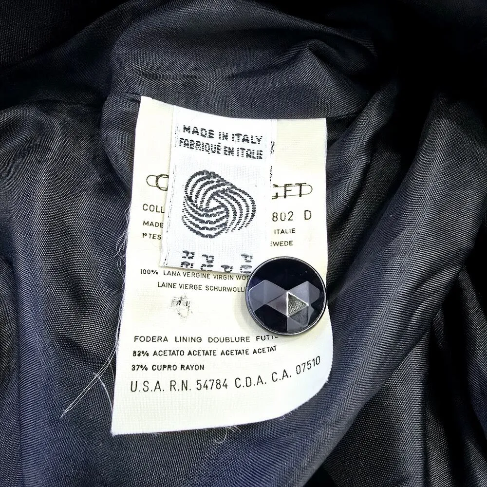 Giorgio Armani Le Collezioni Black Long Sleeves Ruched Wool Dress Womens Size 6 - Image 10