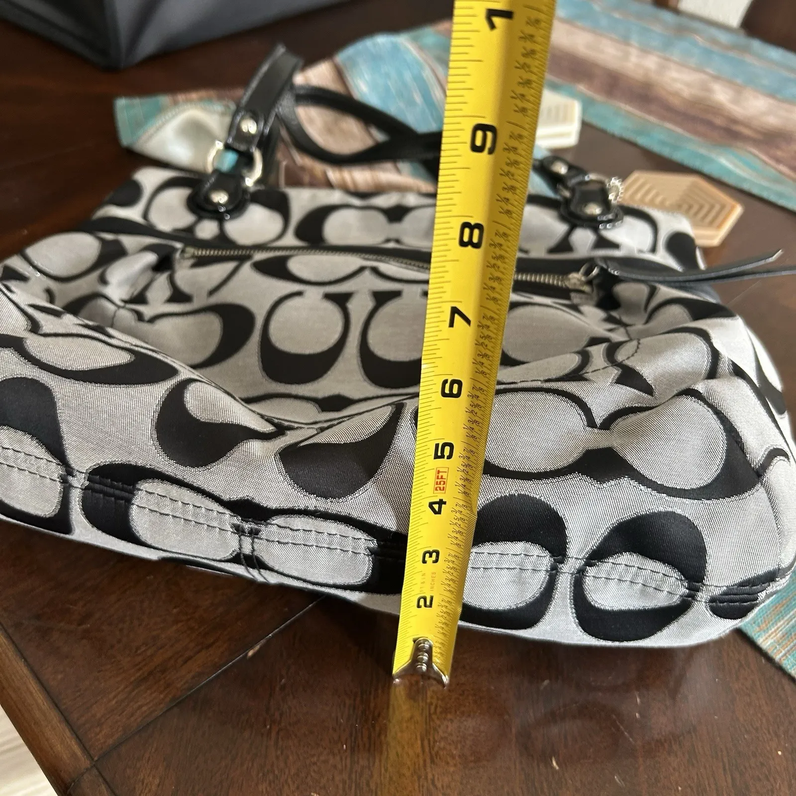 Coach Poppy Y2K 18979  Vintage Signature Monogram Jacquard Lage Hobo Bag NWT - Image 13