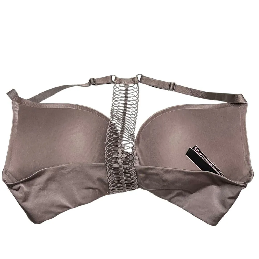 Victorias Secret Very Sexy Plunge Bra 34D Brown Racerback Push Up Padded Strappy - Image 6