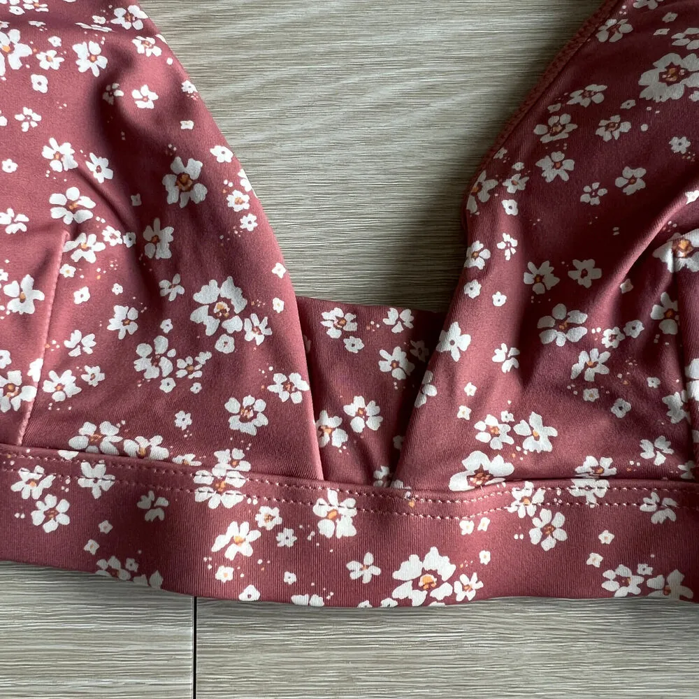 Andie Swim Tahiti Bikini Top Medium Ditsy Floral Rose Red Cottage - Image 8