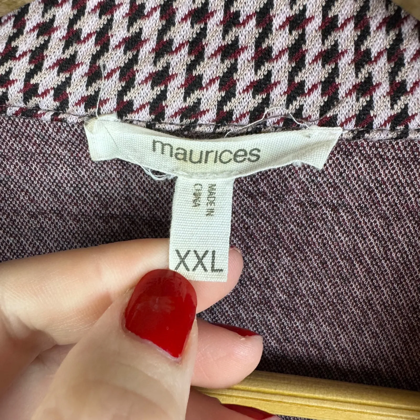 Maurice's  Houndstooth Open Front Blazer Size XXL Knit Jacket Fall Layering Office - Image 6