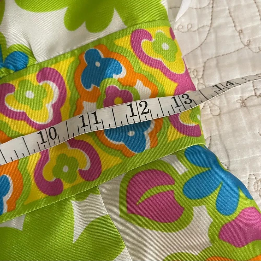 Milly Halter Dress Ditsy Floral Size 2 EUC White Bright Colors Summer Gold Chain - Image 5