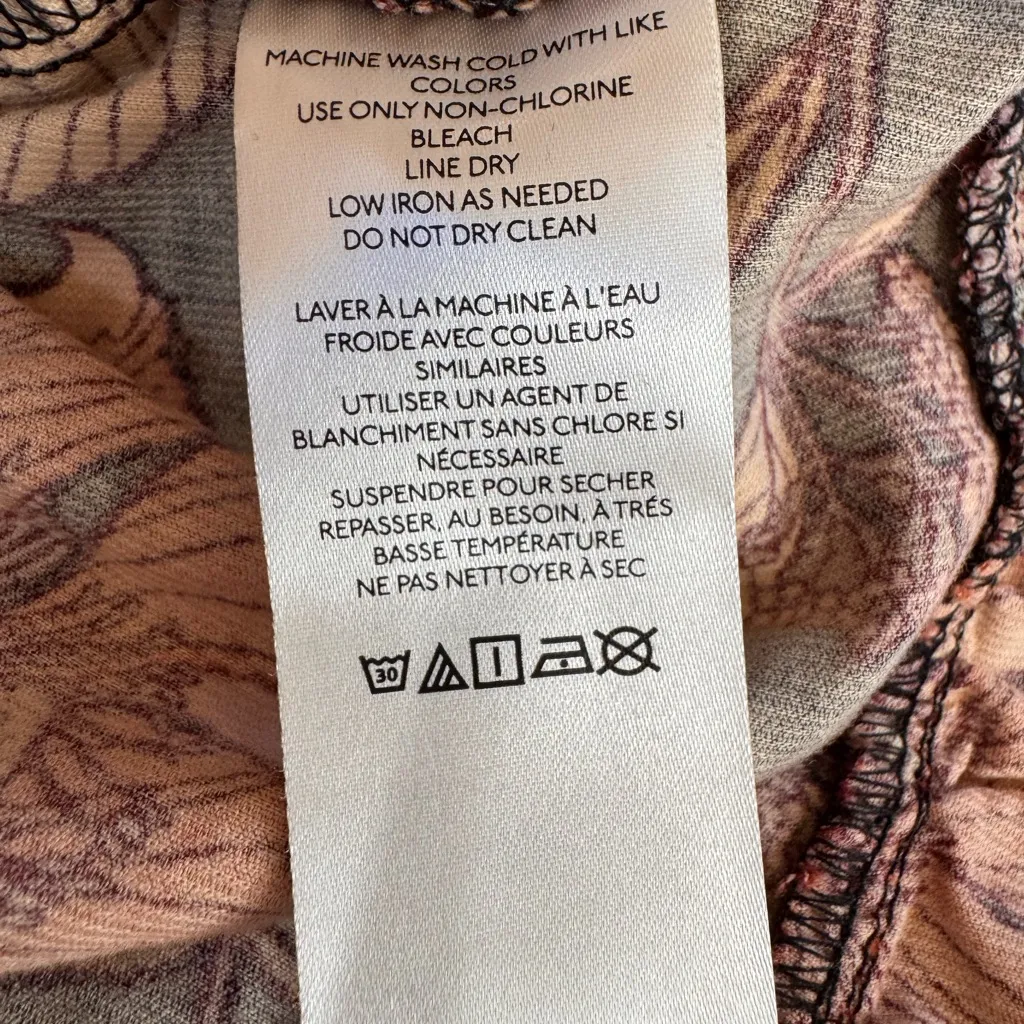 Pilcro Floral Tiered Corduroy Ruffle V Neck Long Sleeve Elastic Waist Pockets - Image 5