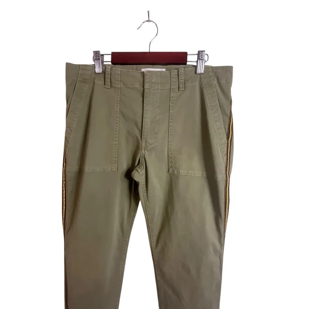 NiLi Lotan Raw Hem Crop Cotton Stretch Twill Pant in Green Size 6 - Image 11