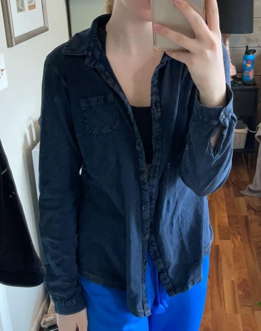Dark Blue Jean Button down Size 8P - Image 2
