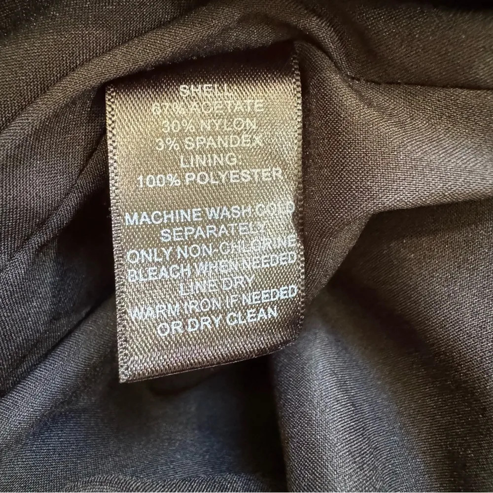 White House Black Market WHBM Black Layered Satin Pencil Skirt Size 00 - Image 6