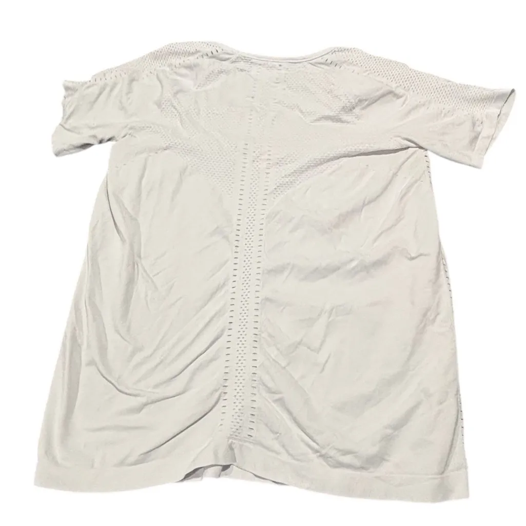 Athleta White FOOTHILL Seamless Short sleeve Nylon Top Size large - Image 3