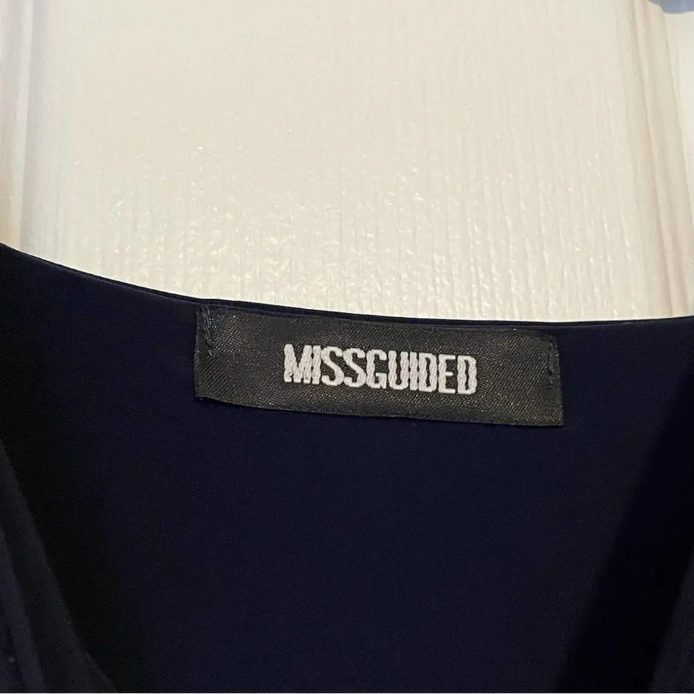 Missguided Navy Draped Front Dress - Size 6 - Image 13