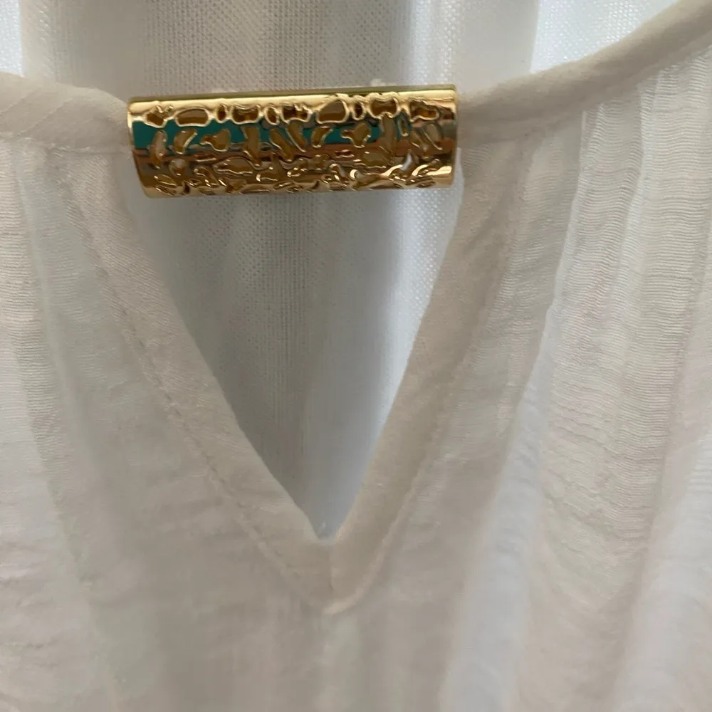 Indigo ROSE DRESS SIZE M GOLD BAR DESIGN AT NECKLINE - Image 7