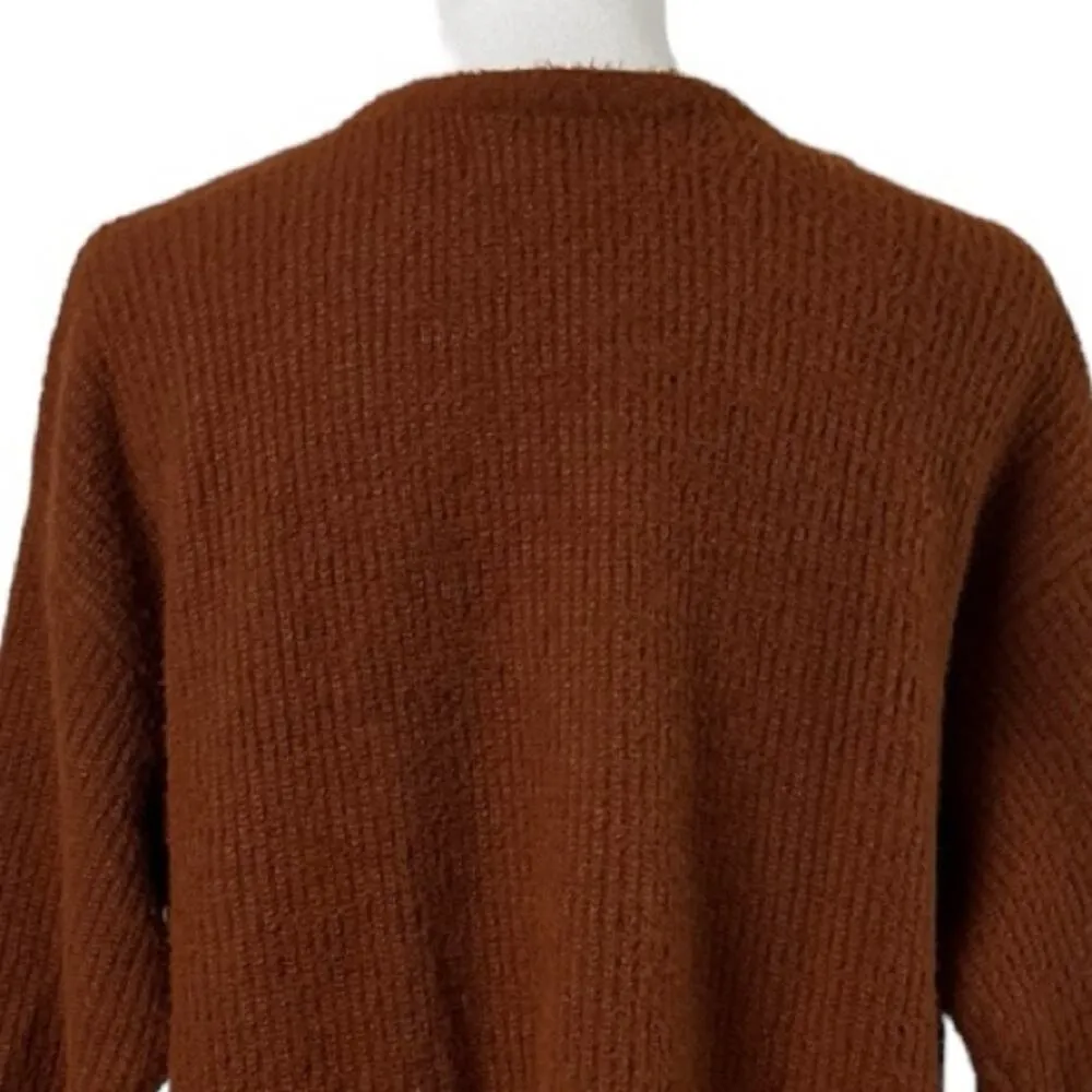 Apt. 9 Sweater V-neck Oversized Long Sleeves Soft Dark Orange Women’s Size Large - Image 8