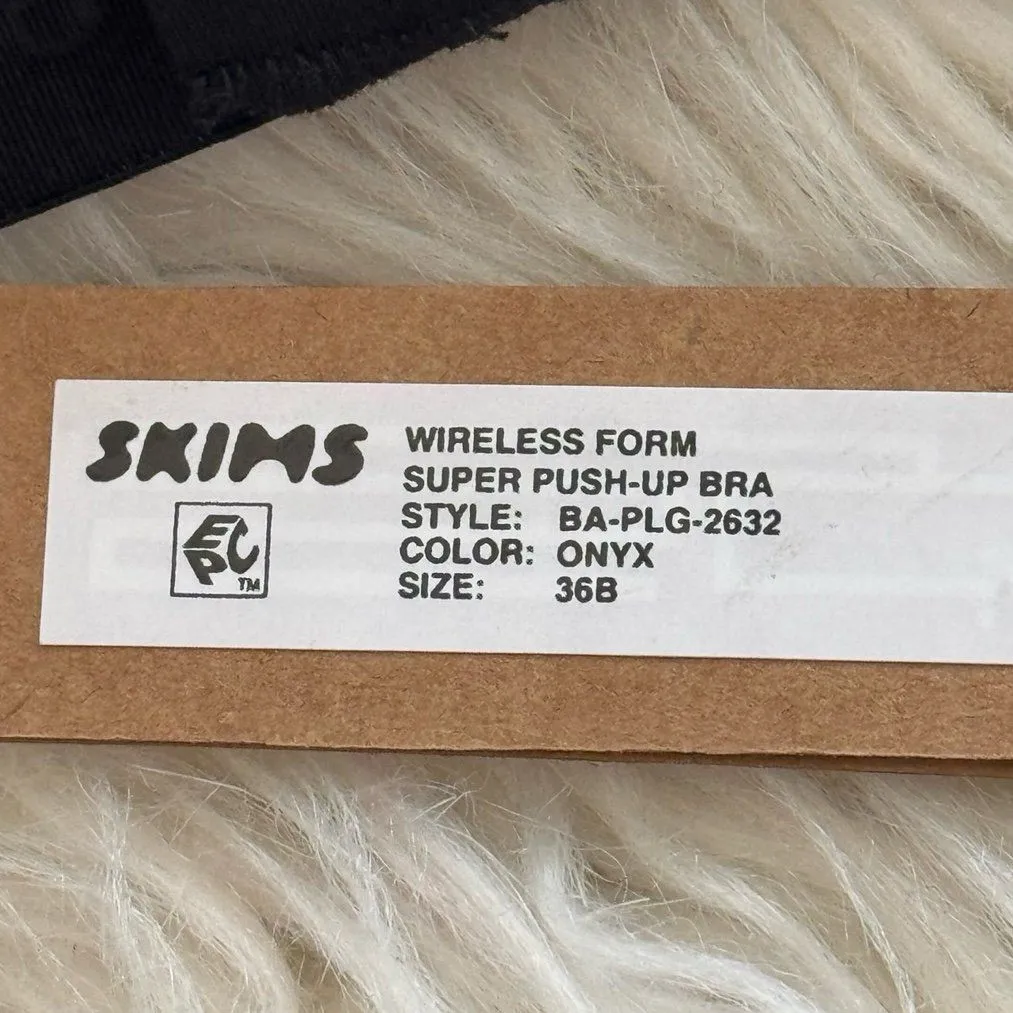 Skims Wireless Super Push up Bra Onyx Size 36B - Image 7