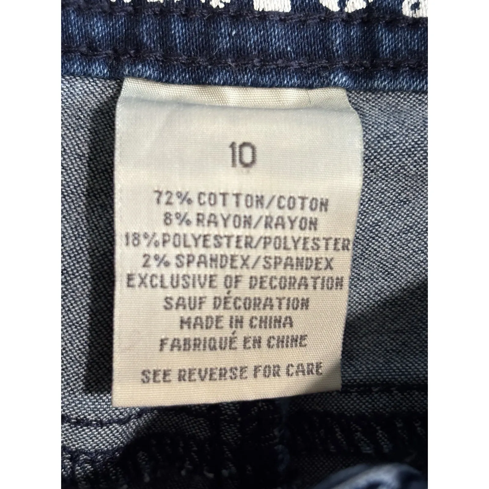 Hydraulic Skinny Denim Jeans Size 10 Mid Rise Zip Gems Embroidered Raw Hem - Image 5