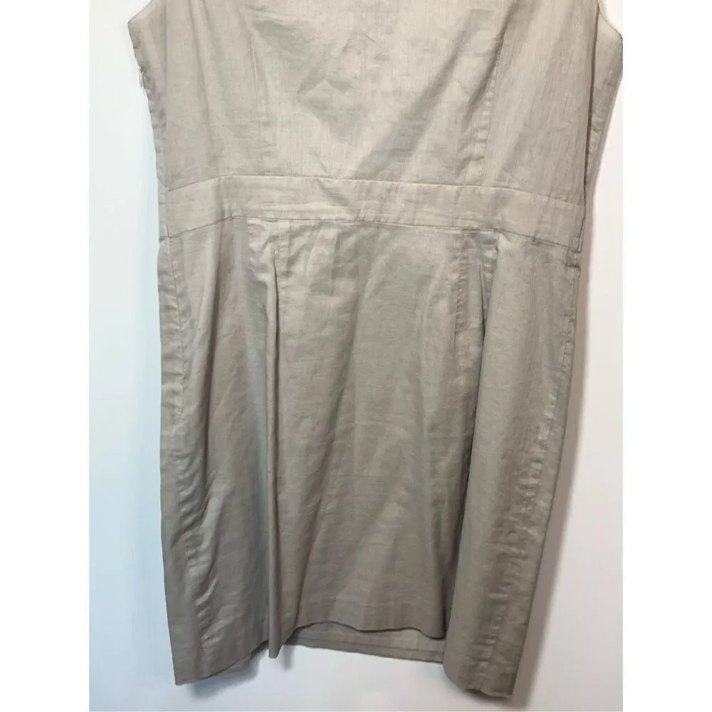 Ann Taylor LOFT Women's Sleeveless Lined Soutache Sheath Dress Gray Size Large - Image 7